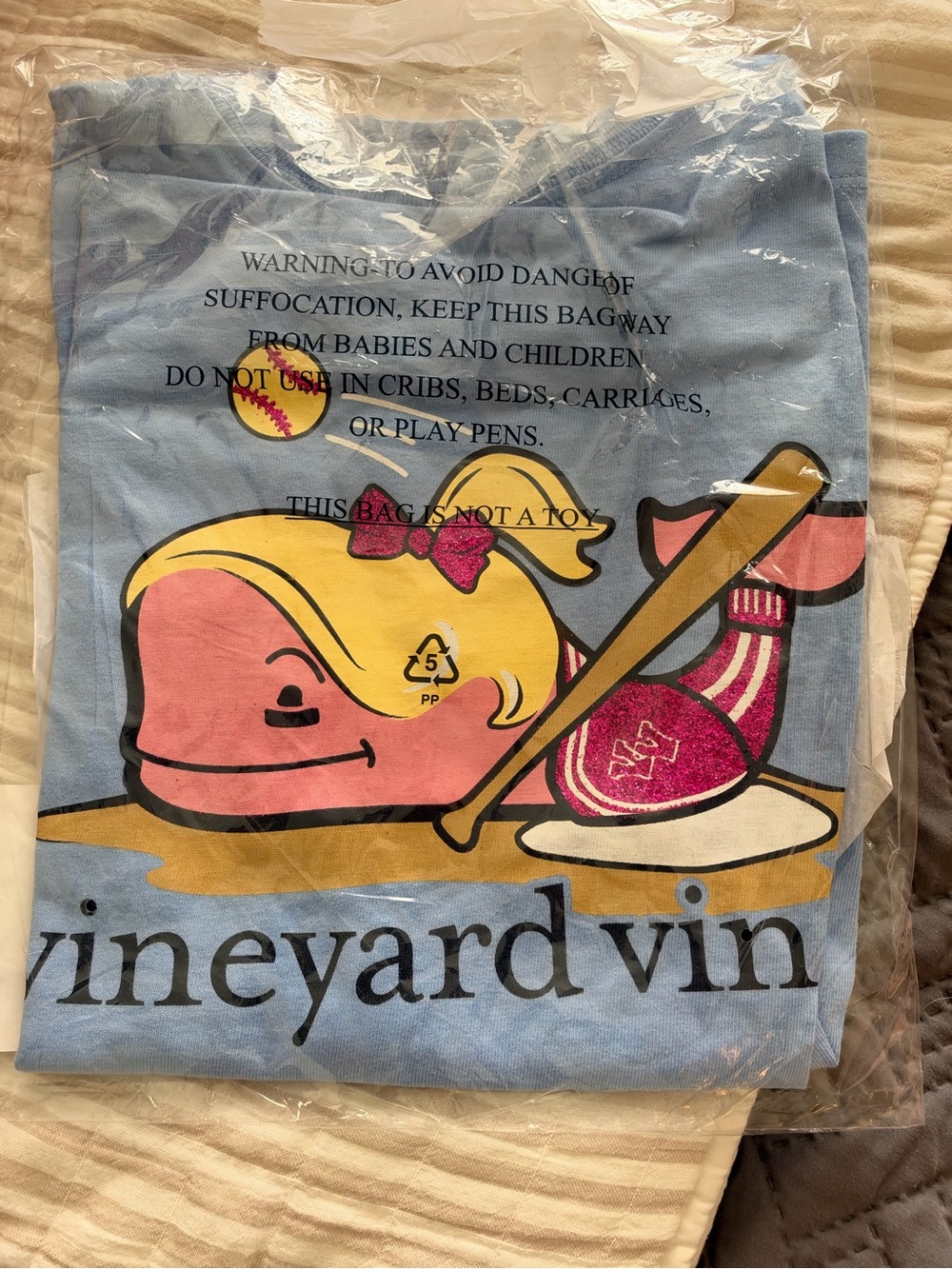 Vineyard Vines Kids Blue Whale  softball T-Shirt